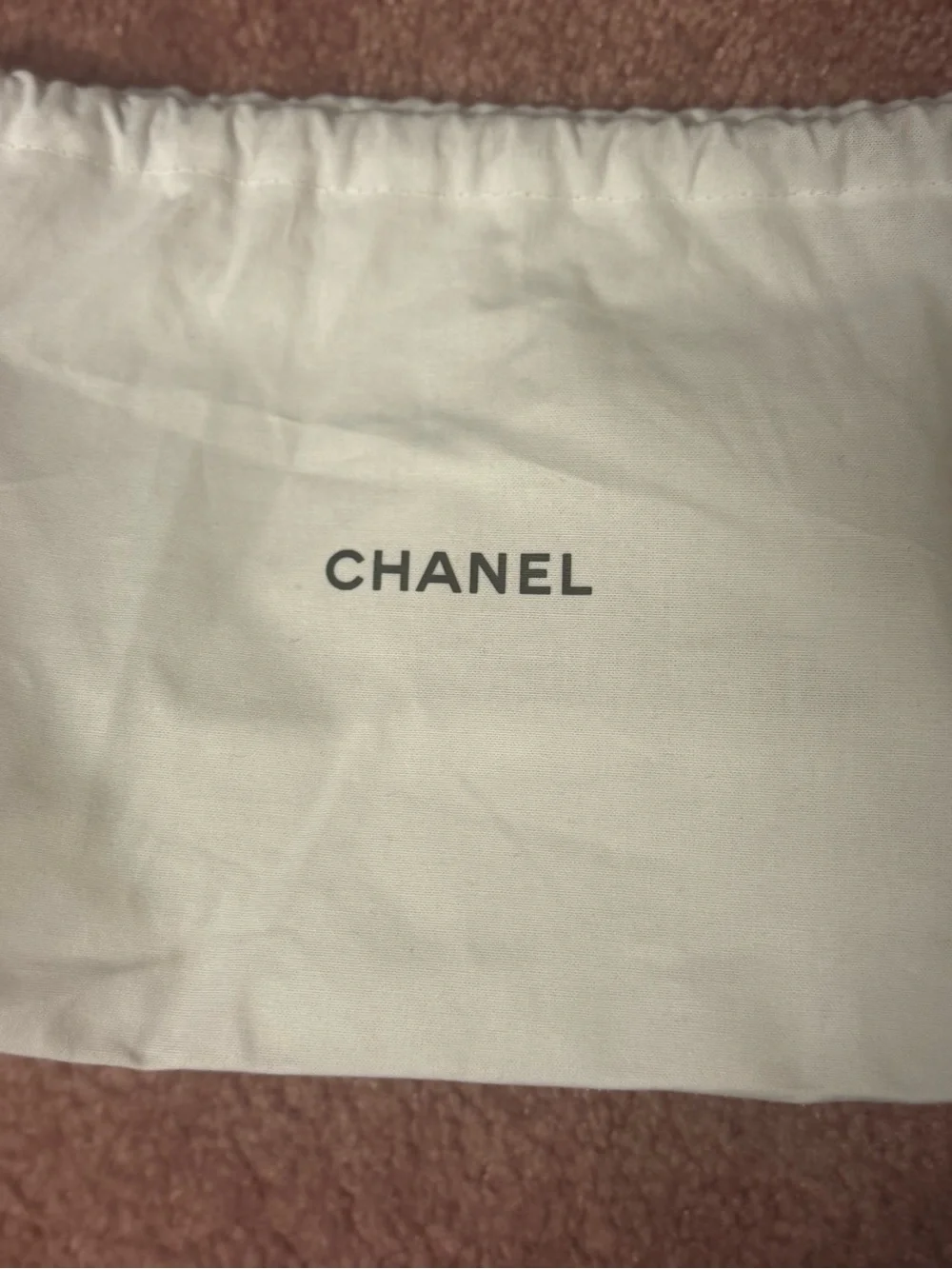 CHANEL Beauté Navy Tweed Cosmetic Pouch with Gold Logo + goodies